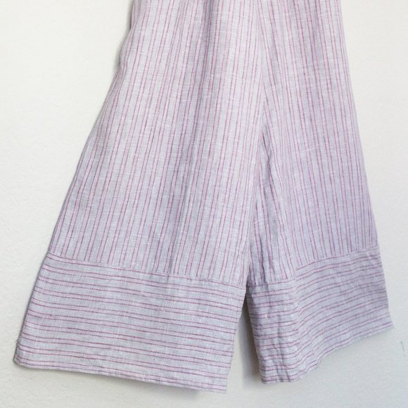 Anthropologie Elevenses Linen Nantucket Ruffle Wide Leg Jumpsuit Lavender $148 - Picture 11 of 16